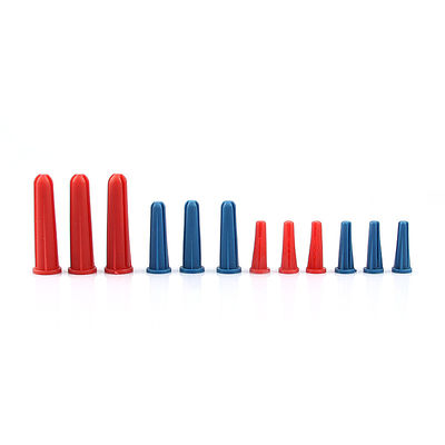 Blue Plastic Wall Plug Ribbed Conical Anchor Faster Expansion Tube