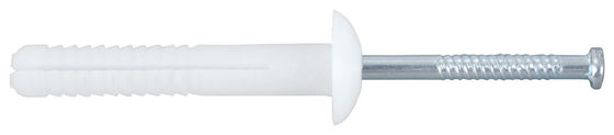 White Móng tay Nylon Wall Mỏ neo Round Head Low Profile Finish 5mm x 25mm